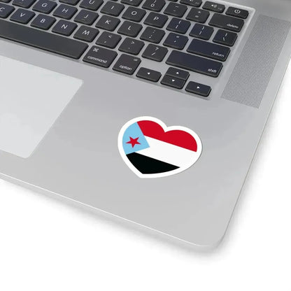 Heart Flag of South Yemen - STICKER Vinyl Kiss-Cut Decal - The Sticker Space