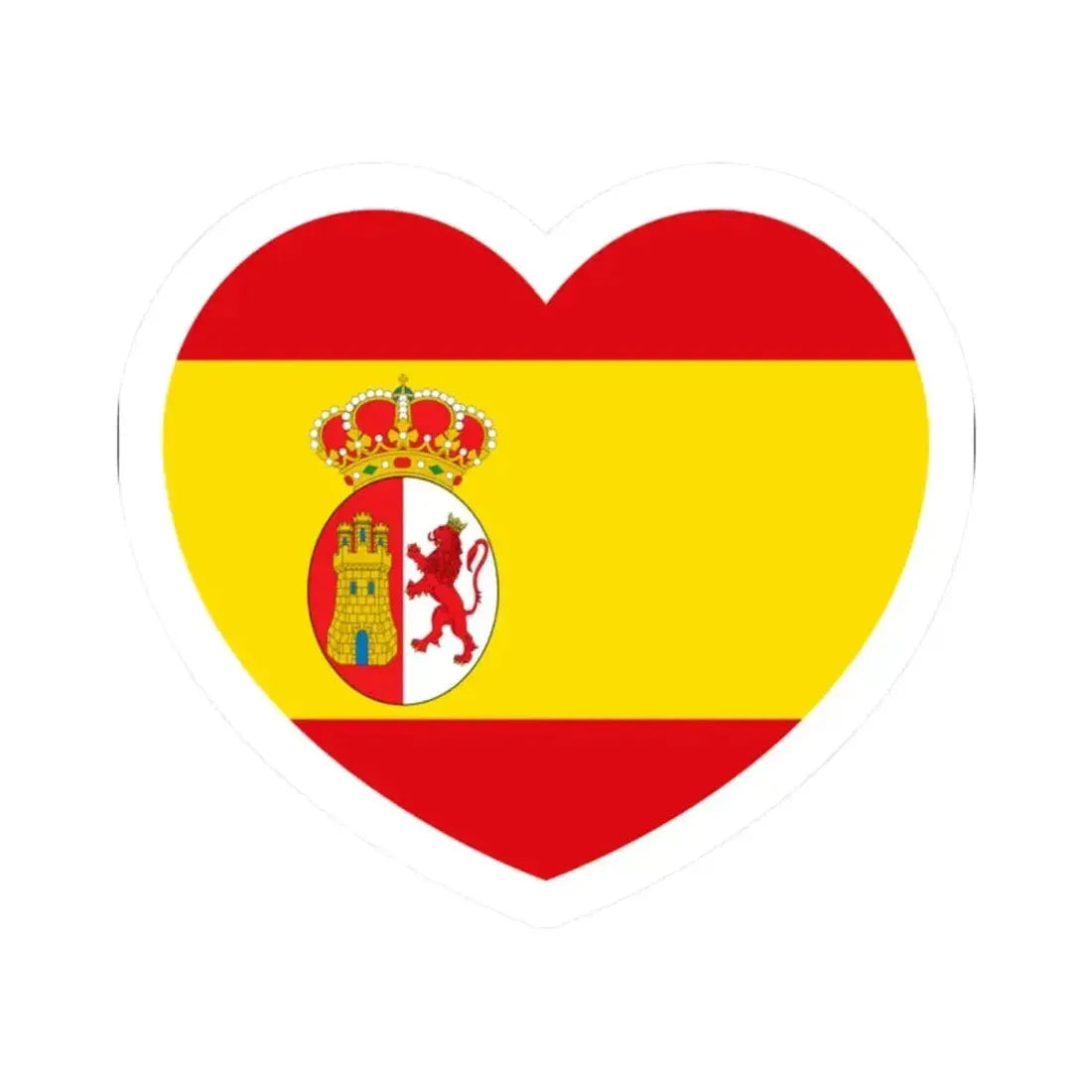 Heart Flag of Spain 1785-1873, 1875-1931 - STICKER Vinyl Kiss-Cut Decal 2 Inch White - The Sticker Space
