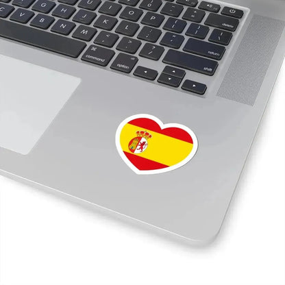 Heart Flag of Spain 1785-1873, 1875-1931 - STICKER Vinyl Kiss-Cut Decal - The Sticker Space