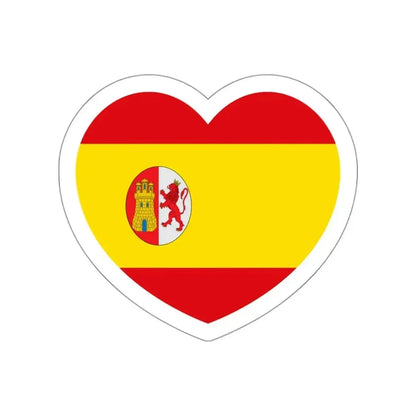 Heart Flag of Spain 1873-1874 - STICKER Vinyl Die-Cut Decal White Die-Cut 3 Inch - The Sticker Space