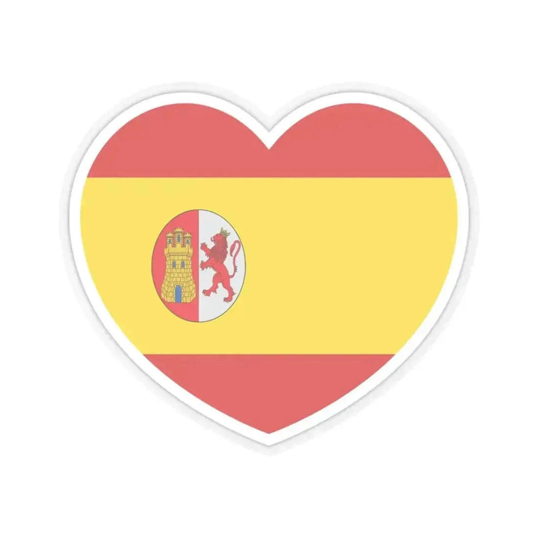 Heart Flag of Spain 1873-1874 - STICKER Vinyl Kiss-Cut Decal 3 Inch Transparent - The Sticker Space
