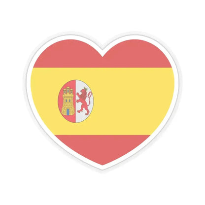 Heart Flag of Spain 1873-1874 - STICKER Vinyl Kiss-Cut Decal 4 Inch Transparent - The Sticker Space