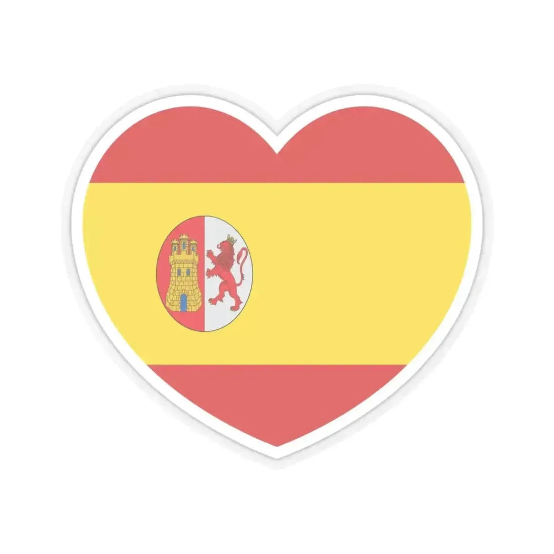 Heart Flag of Spain 1873-1874 - STICKER Vinyl Kiss-Cut Decal 6 Inch Transparent - The Sticker Space