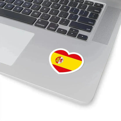 Heart Flag of Spain 1873-1874 - STICKER Vinyl Kiss-Cut Decal - The Sticker Space