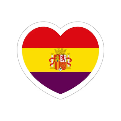Heart Flag of Spain 1931-1939 - STICKER Vinyl Die-Cut Decal - The Sticker Space