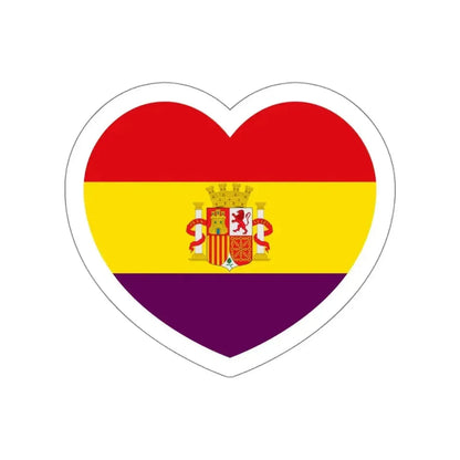 Heart Flag of Spain 1931-1939 - STICKER Vinyl Die-Cut Decal - The Sticker Space