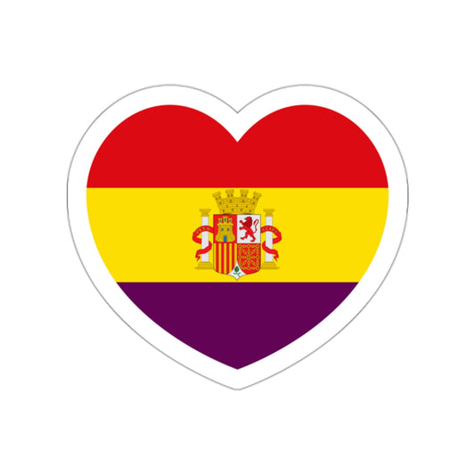 Heart Flag of Spain 1931-1939 - STICKER Vinyl Die-Cut Decal