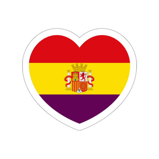 Heart Flag of Spain 1931-1939 - STICKER Vinyl Die-Cut Decal-White-Die-Cut-2 Inch-The Sticker Space