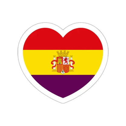 Heart Flag of Spain 1931-1939 - STICKER Vinyl Die-Cut Decal White Die-Cut 2 Inch - The Sticker Space