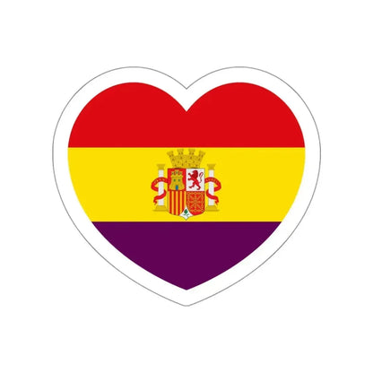 Heart Flag of Spain 1931-1939 - STICKER Vinyl Die-Cut Decal White Die-Cut 3 Inch - The Sticker Space