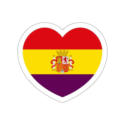 Heart Flag of Spain 1931-1939 - STICKER Vinyl Die-Cut Decal White Die-Cut 5 Inch - The Sticker Space