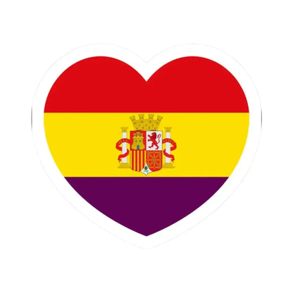 Heart Flag of Spain 1931-1939 - STICKER Vinyl Kiss-Cut Decal 2 Inch White - The Sticker Space