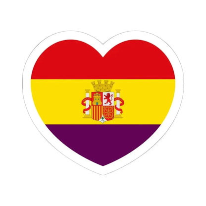 Heart Flag of Spain 1931-1939 - STICKER Vinyl Kiss-Cut Decal 6 Inch White - The Sticker Space
