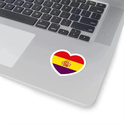 Heart Flag of Spain 1931-1939 - STICKER Vinyl Kiss-Cut Decal - The Sticker Space