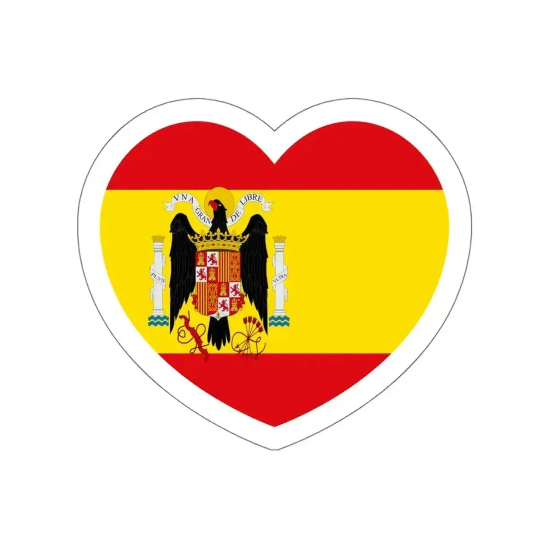Heart Flag of Spain 1938-1945 - STICKER Vinyl Die-Cut Decal White Die-Cut 6 Inch - The Sticker Space