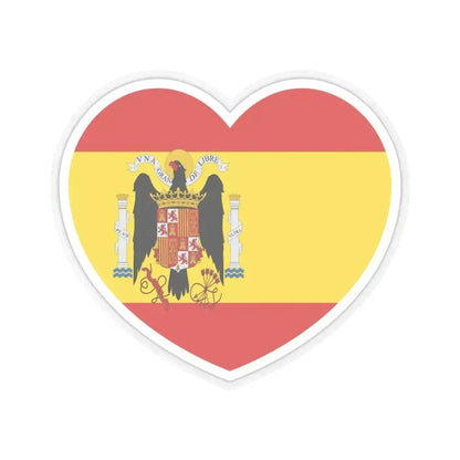 Heart Flag of Spain 1938-1945 - STICKER Vinyl Kiss-Cut Decal 4 Inch Transparent - The Sticker Space