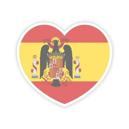 Heart Flag of Spain 1945-1977 - STICKER Vinyl Kiss-Cut Decal 2 Inch Transparent - The Sticker Space