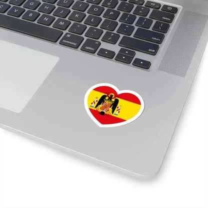 Heart Flag of Spain 1945-1977 - STICKER Vinyl Kiss-Cut Decal - The Sticker Space