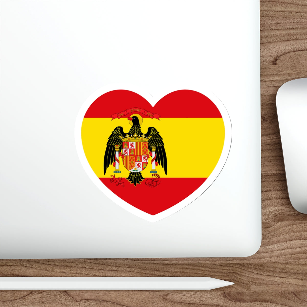 Heart Flag of Spain 1977-1981 - STICKER Vinyl Die-Cut Decal-The Sticker Space