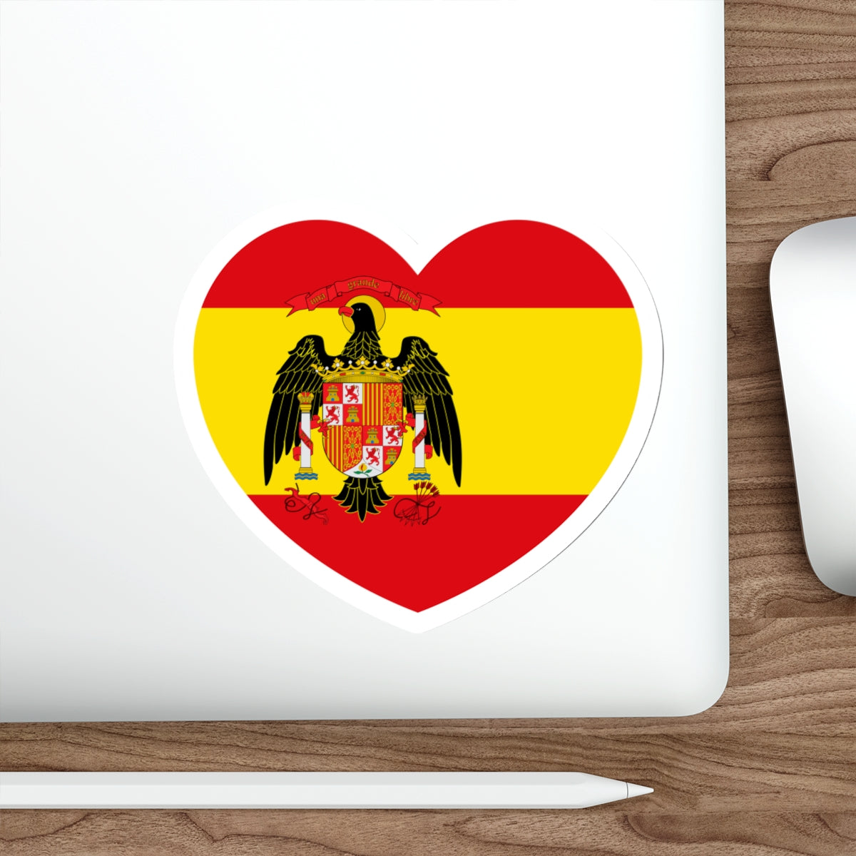 Heart Flag of Spain 1977-1981 - STICKER Vinyl Die-Cut Decal-The Sticker Space