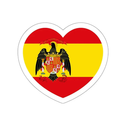 Heart Flag of Spain 1977-1981 - STICKER Vinyl Die-Cut Decal White Die-Cut 4 Inch - The Sticker Space