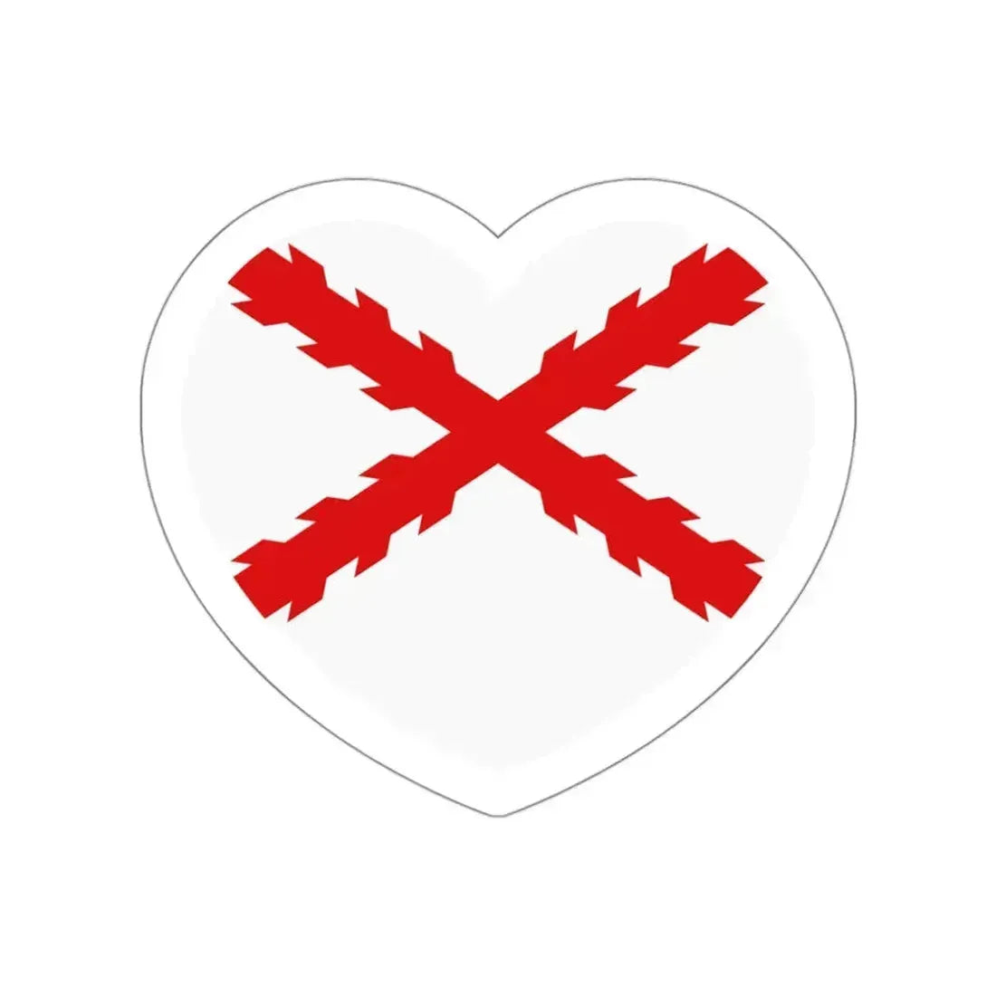 Heart Flag of Spain Burgundy Cross flag white - STICKER Vinyl Die-Cut Decal White Die-Cut 3 Inch - The Sticker Space