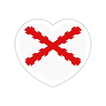 Heart Flag of Spain Burgundy Cross flag white - STICKER Vinyl Die-Cut Decal White Die-Cut 3 Inch - The Sticker Space