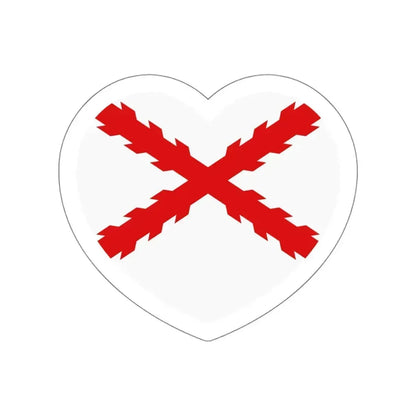 Heart Flag of Spain Burgundy Cross flag white - STICKER Vinyl Die-Cut Decal White Die-Cut 5 Inch - The Sticker Space