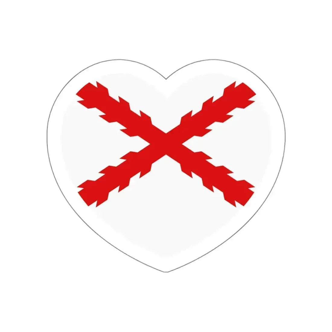 Heart Flag of Spain Burgundy Cross flag white - STICKER Vinyl Die-Cut Decal White Die-Cut 6 Inch - The Sticker Space