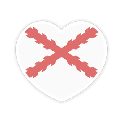 Heart Flag of Spain Burgundy Cross flag white - STICKER Vinyl Kiss-Cut Decal 2 Inch Transparent - The Sticker Space