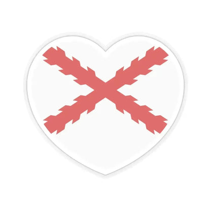 Heart Flag of Spain Burgundy Cross flag white - STICKER Vinyl Kiss-Cut Decal 4 Inch Transparent - The Sticker Space