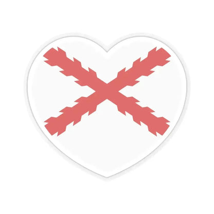 Heart Flag of Spain Burgundy Cross flag white - STICKER Vinyl Kiss-Cut Decal 6 Inch Transparent - The Sticker Space