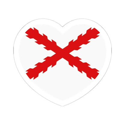 Heart Flag of Spain Burgundy Cross flag white - STICKER Vinyl Kiss-Cut Decal 6 Inch White - The Sticker Space