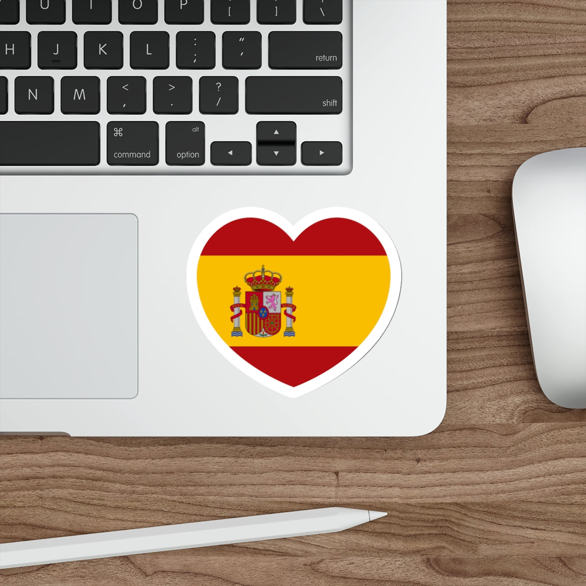 Heart Flag of Spain - STICKER Vinyl Die-Cut Decal-The Sticker Space