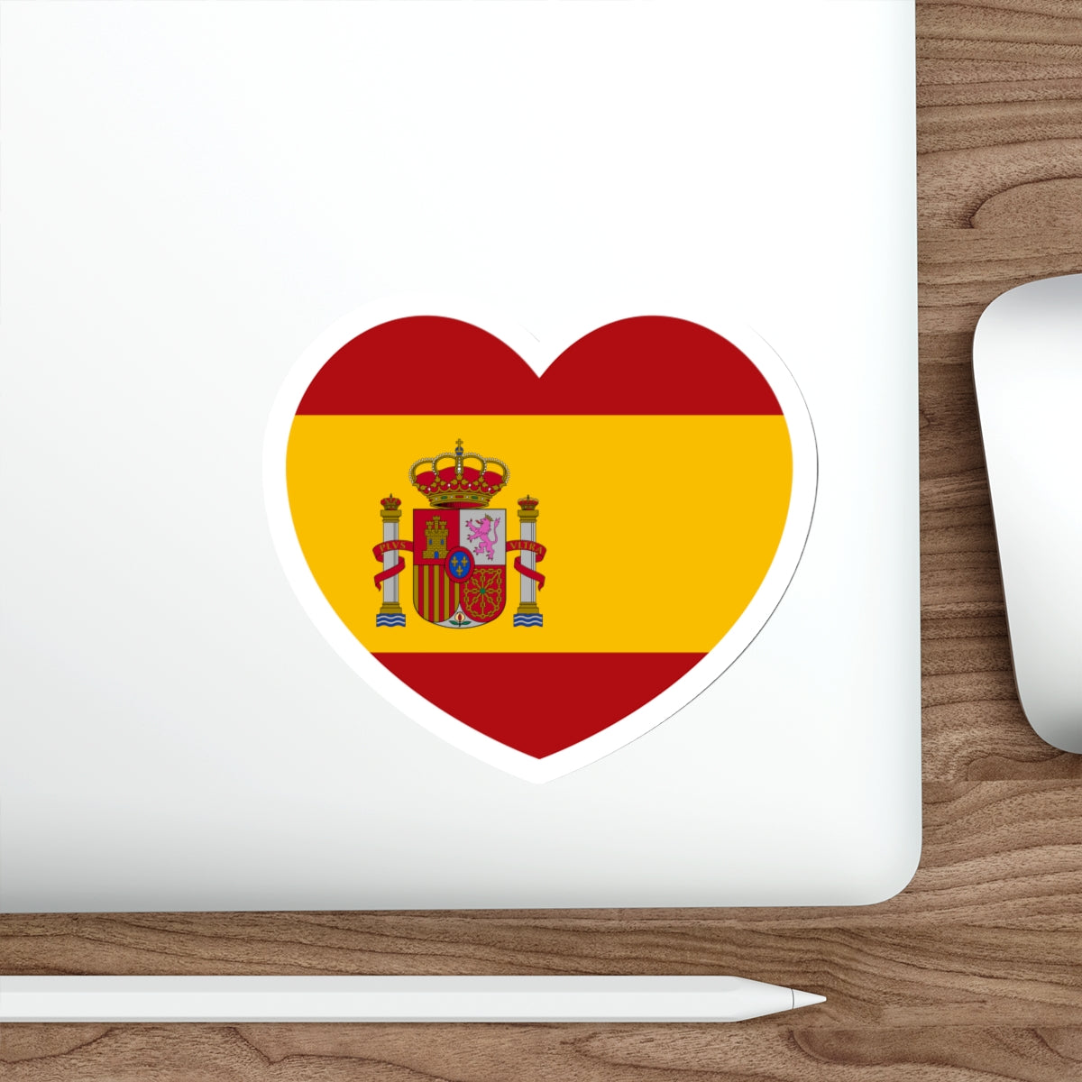 Heart Flag of Spain - STICKER Vinyl Die-Cut Decal-The Sticker Space