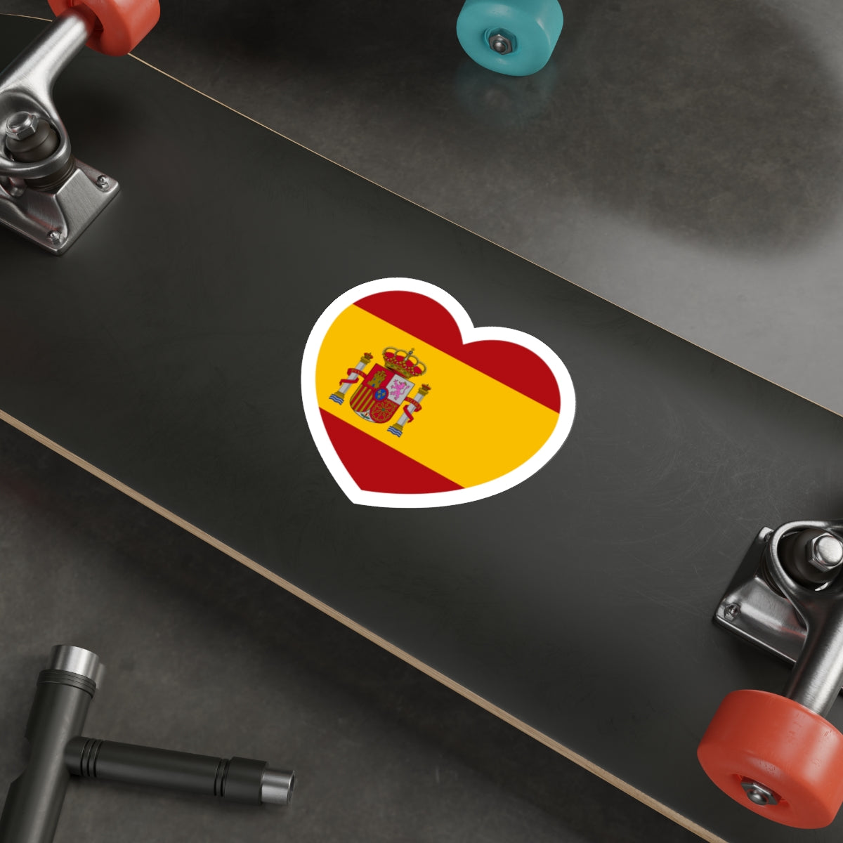 Heart Flag of Spain - STICKER Vinyl Die-Cut Decal-The Sticker Space