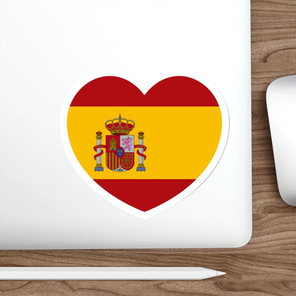 Heart Flag of Spain - STICKER Vinyl Die-Cut Decal-The Sticker Space