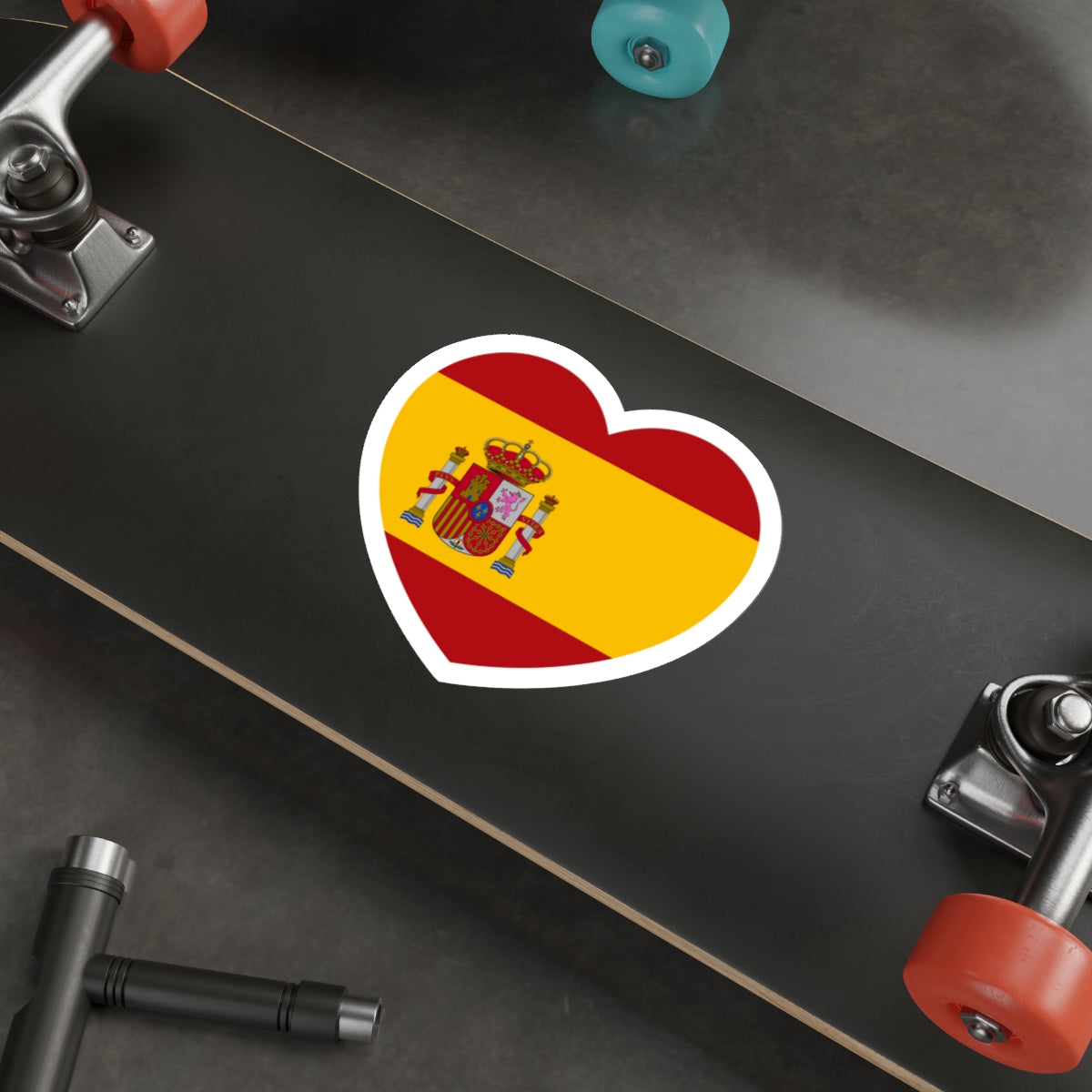 Heart Flag of Spain - STICKER Vinyl Die-Cut Decal-The Sticker Space