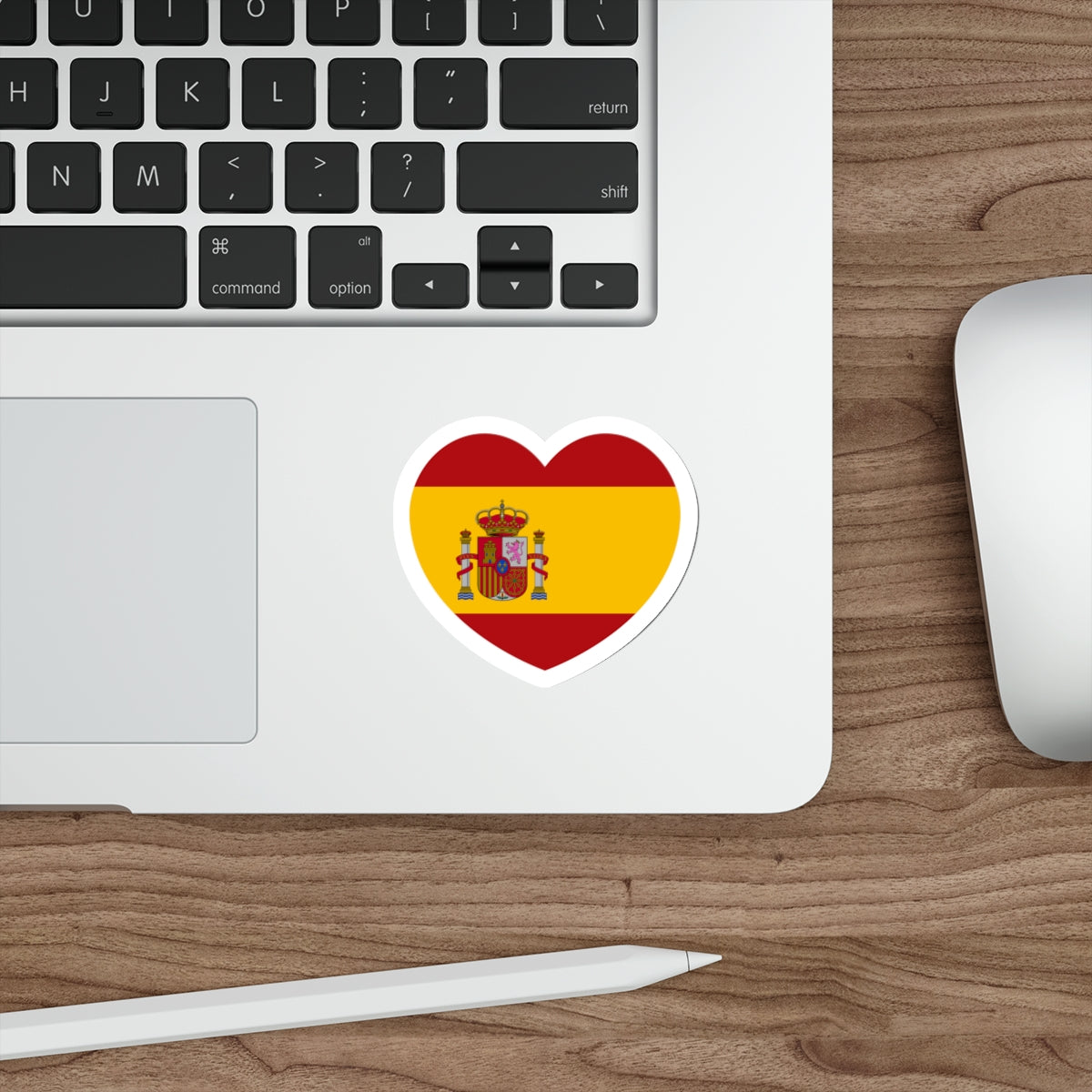 Heart Flag of Spain - STICKER Vinyl Die-Cut Decal-The Sticker Space