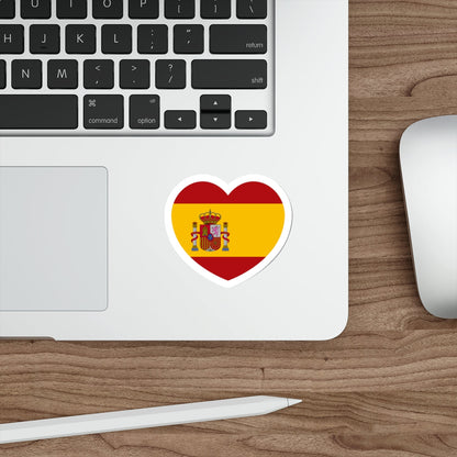 Heart Flag of Spain - STICKER Vinyl Die-Cut Decal-The Sticker Space