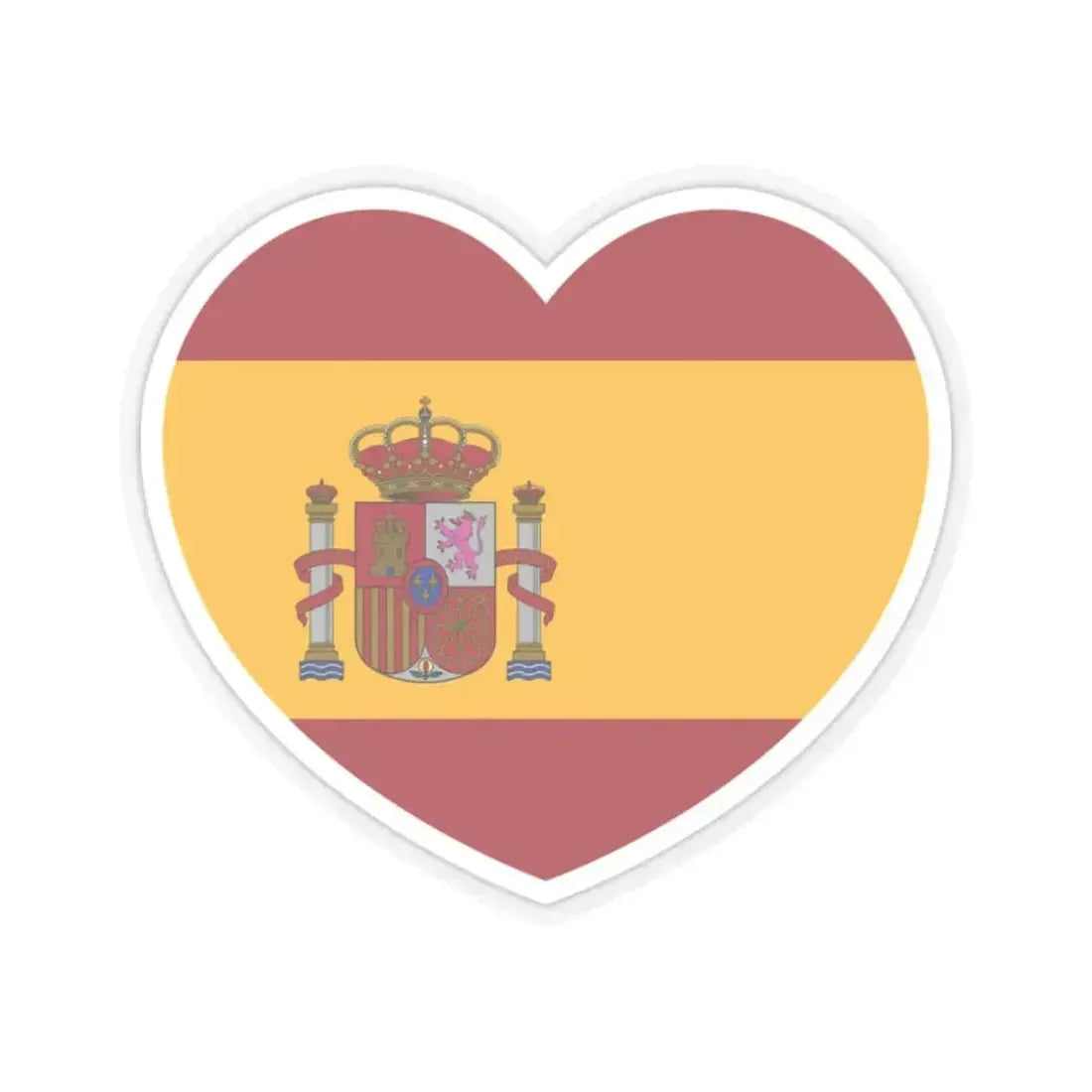 Heart Flag of Spain - STICKER Vinyl Kiss-Cut Decal 2 Inch Transparent - The Sticker Space