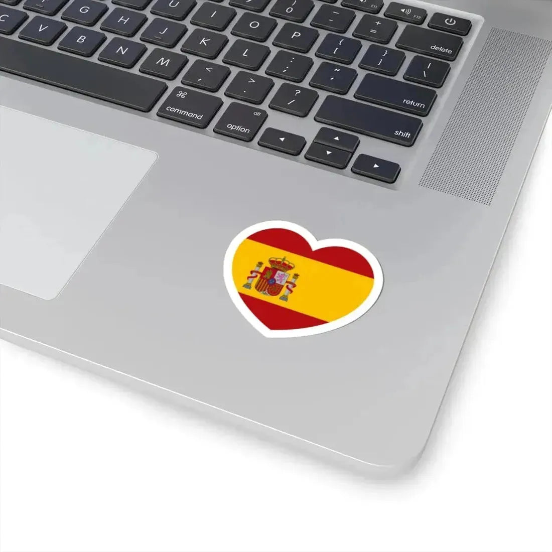 Heart Flag of Spain - STICKER Vinyl Kiss-Cut Decal - The Sticker Space
