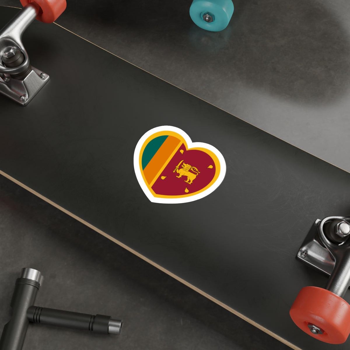 Heart Flag of Sri Lanka - STICKER Vinyl Die-Cut Decal-The Sticker Space