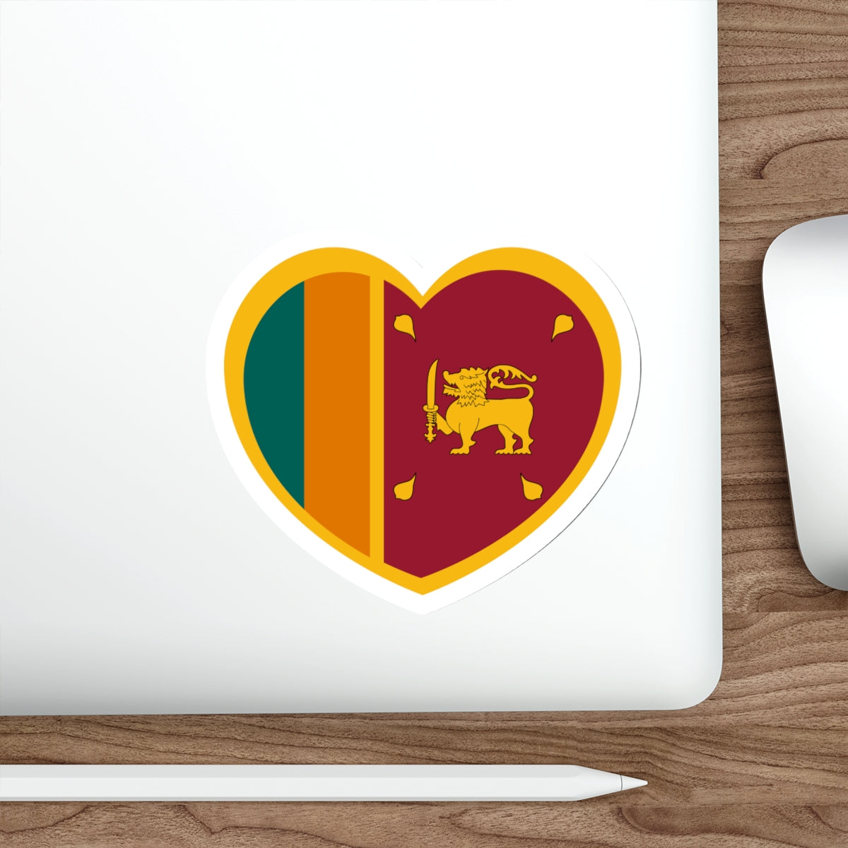 Heart Flag of Sri Lanka - STICKER Vinyl Die-Cut Decal-The Sticker Space