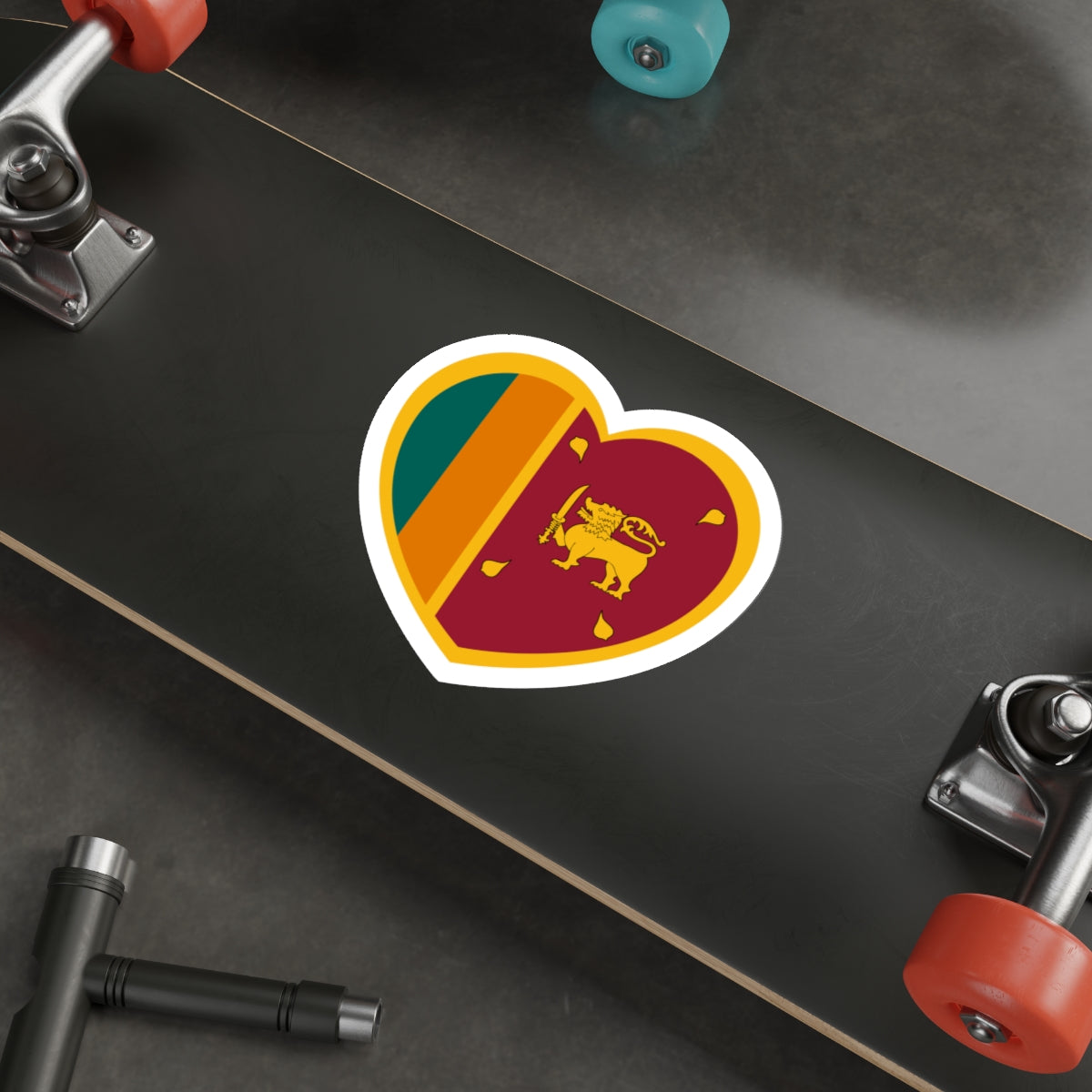 Heart Flag of Sri Lanka - STICKER Vinyl Die-Cut Decal-The Sticker Space