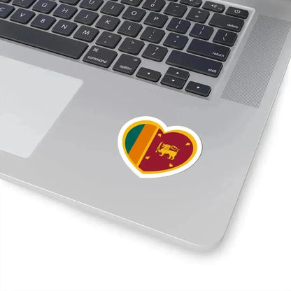Heart Flag of Sri Lanka - STICKER Vinyl Kiss-Cut Decal - The Sticker Space