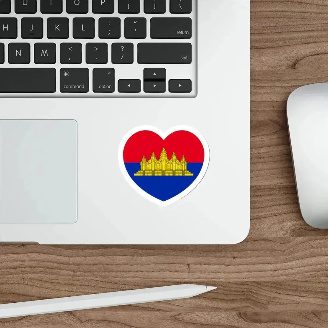 Heart Flag of State of Cambodia - STICKER Vinyl Die-Cut Decal - The Sticker Space