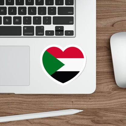 Heart Flag of Sudan - STICKER Vinyl Die-Cut Decal-The Sticker Space