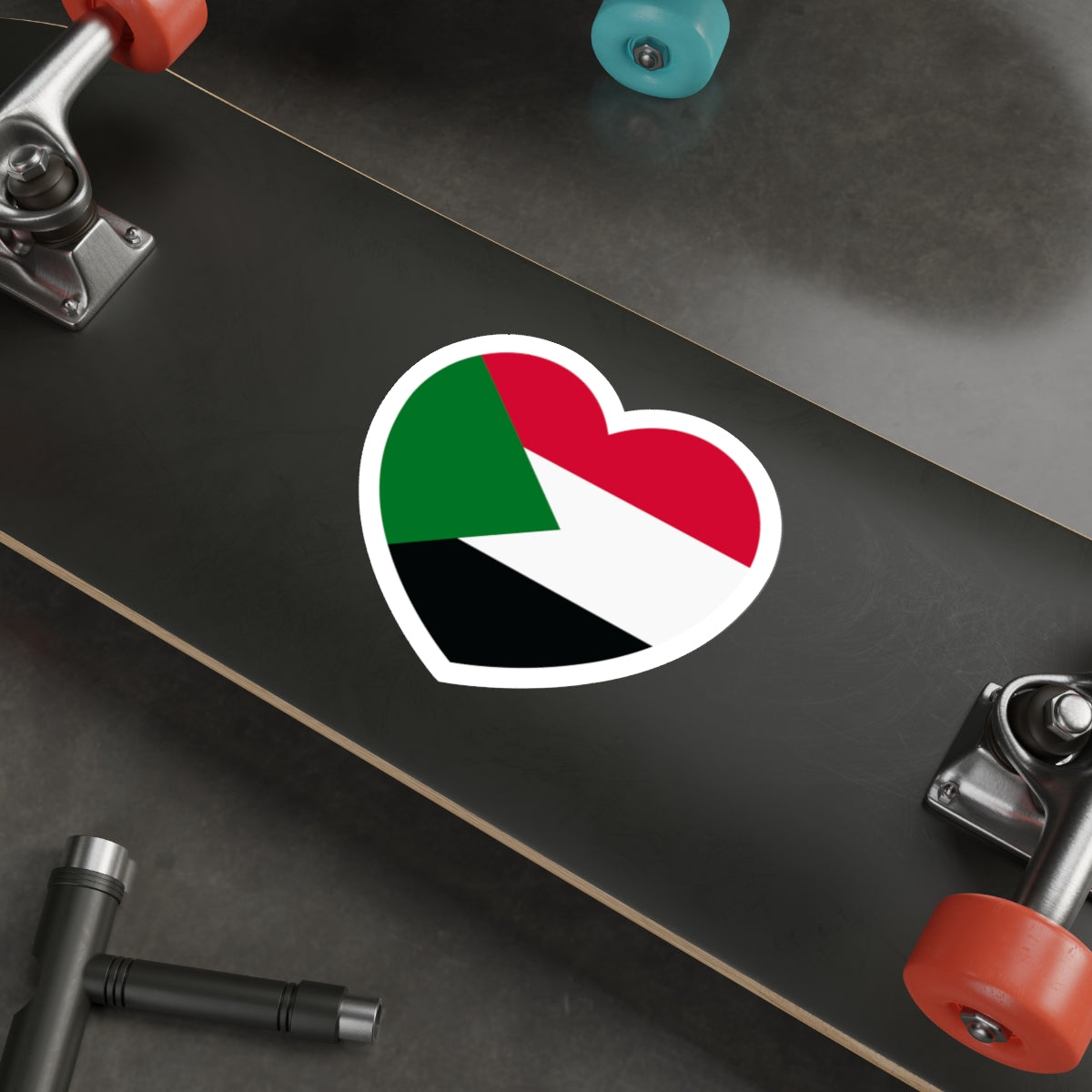 Heart Flag of Sudan - STICKER Vinyl Die-Cut Decal-The Sticker Space