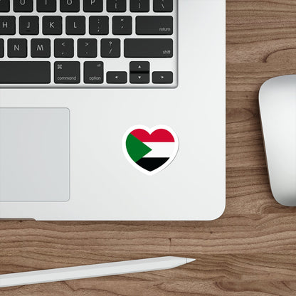 Heart Flag of Sudan - STICKER Vinyl Die-Cut Decal-The Sticker Space